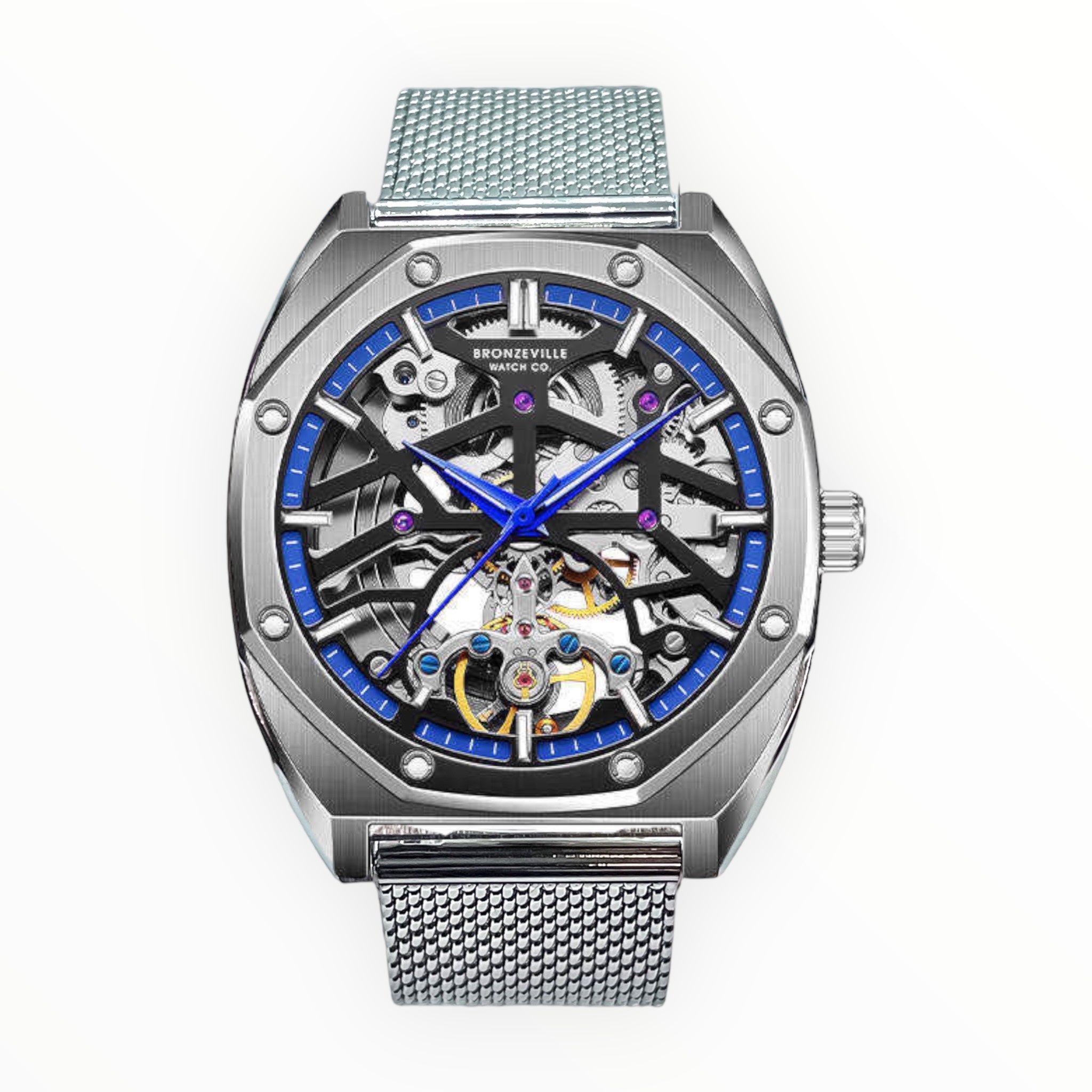 Silver/ Blue Renaissance Skeleton Sport – Bronzeville Watch Co.
